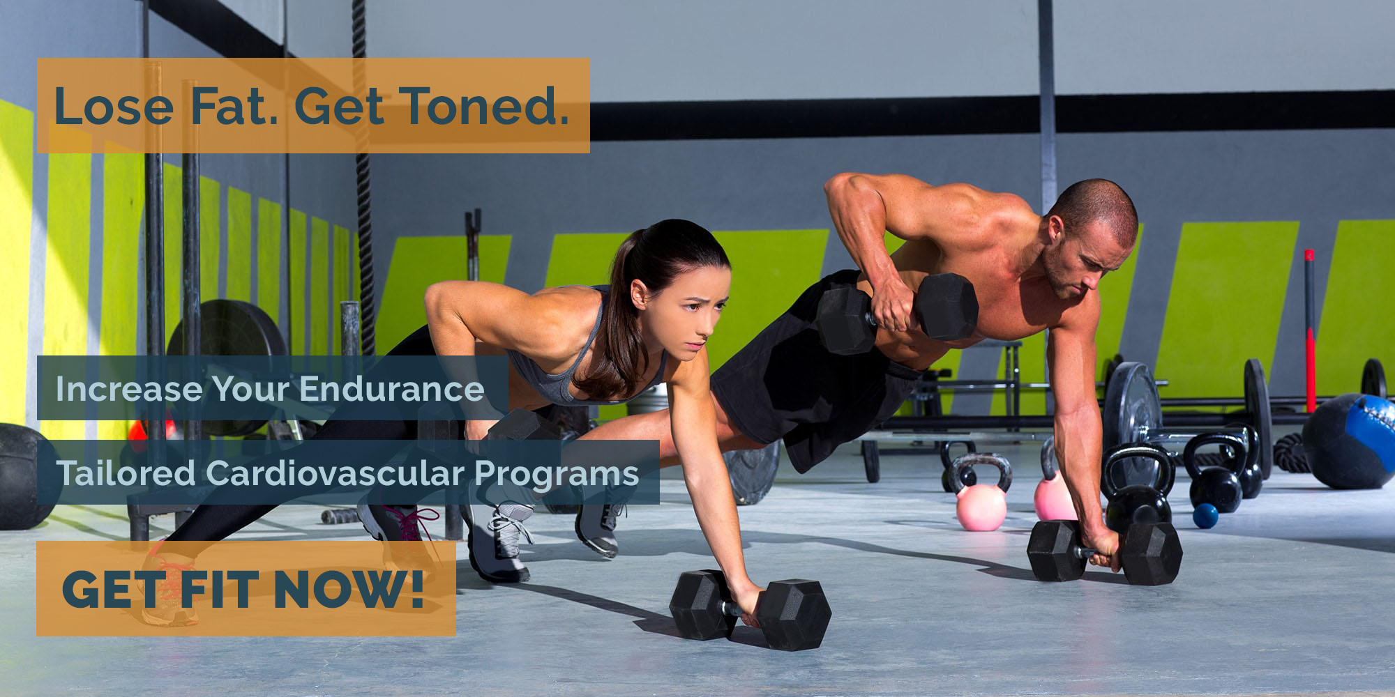 Man and woman exercising